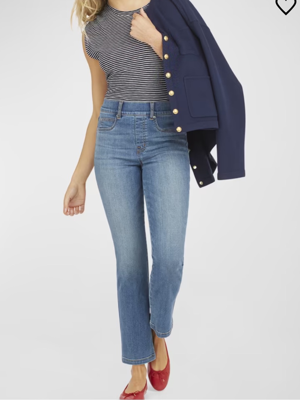 NWT Spanx High-Rise Straight-Leg Denim Jeans petite